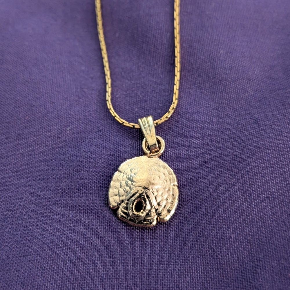 Vintage Monet Sand Dollar Necklace Signed
